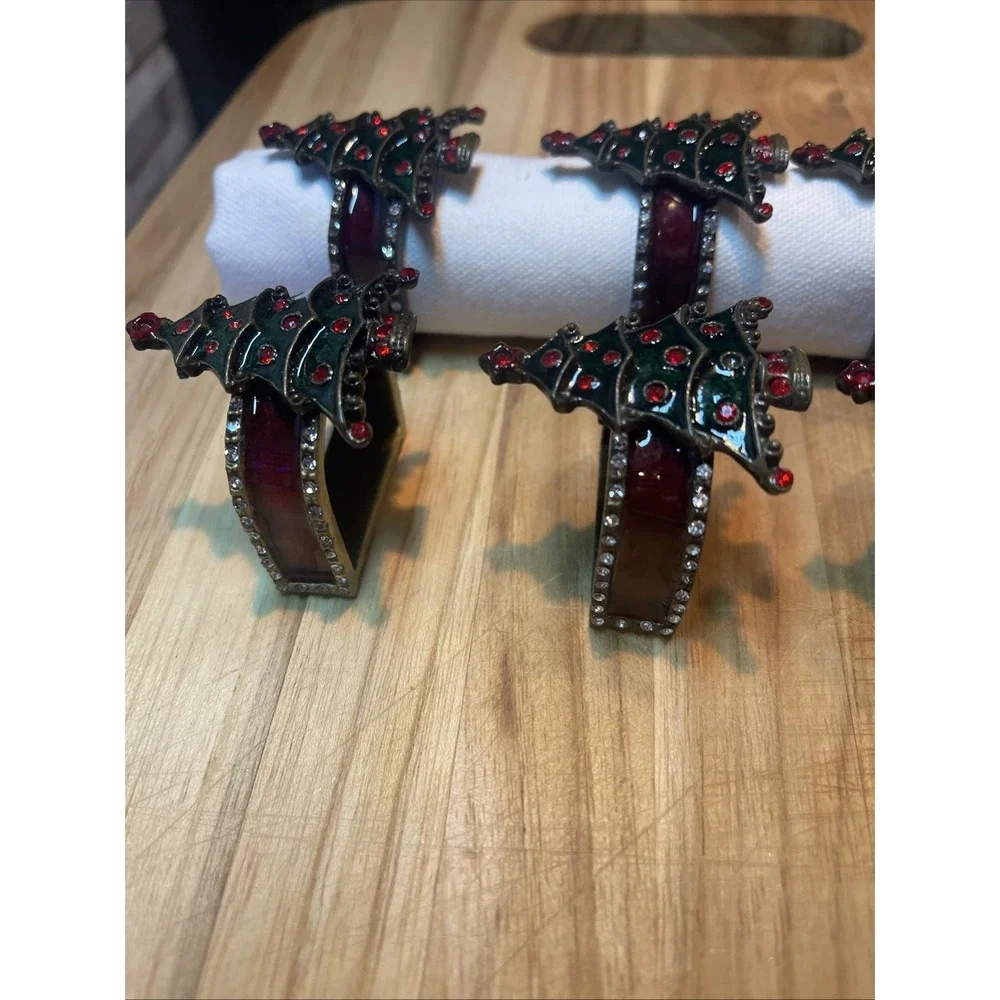 Christmas Tree Design‎ Napkin Rings Set of 8 Holiday dinner table